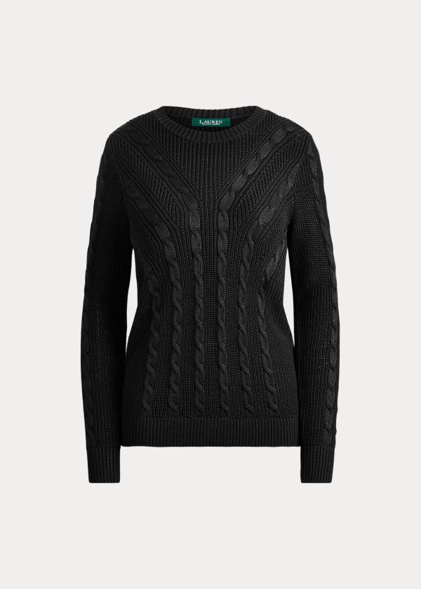 Ralph Lauren Cable-Knit Crewneck Striktrøje Dame Danmark (XMDEU1629)